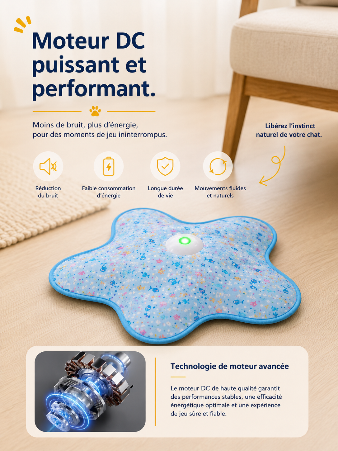 Jouet Automatique Interactif pour Chat – Plumes Cachées Mouvantes
