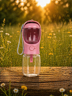 Gourde 2-en-1 pour Chien – Eau & Croquettes en Déplacement