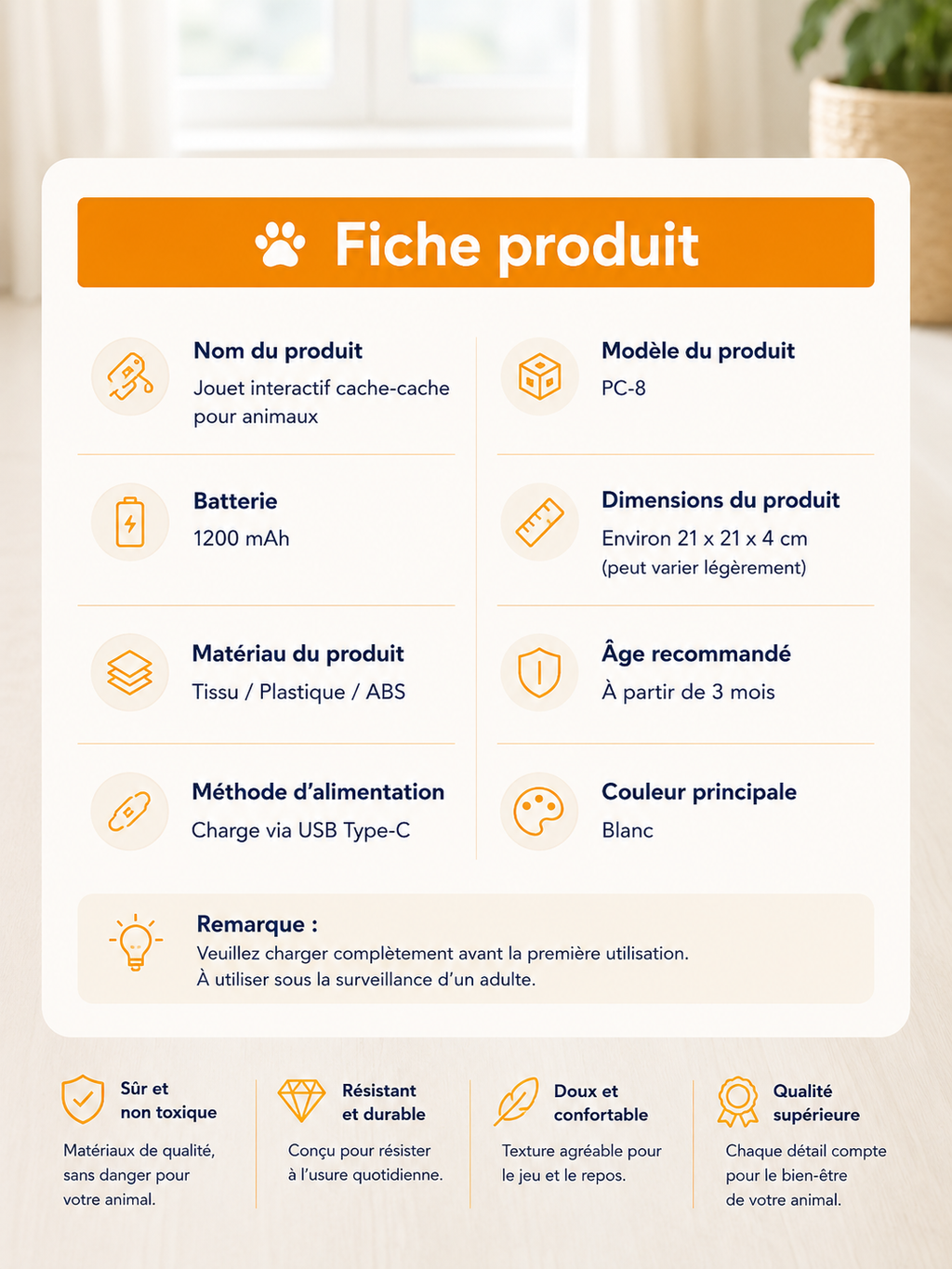 Jouet Automatique Interactif pour Chat – Plumes Cachées Mouvantes