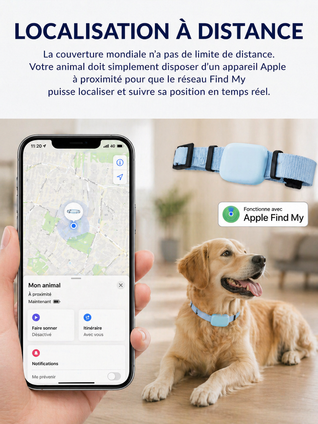 Collier GPS pour Chat – Localisation en Temps Réel & Anti-Perte