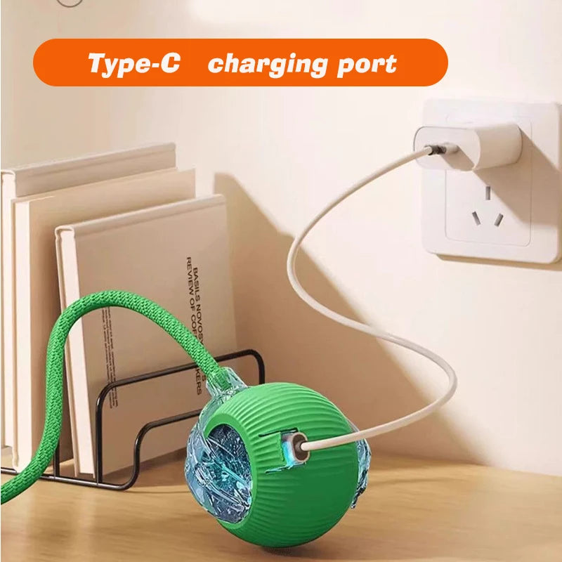 Balle Interactive Automatique pour Chat – Rechargeable USB-C, Évitement d'Obstacles, 3 Modes de Jeu