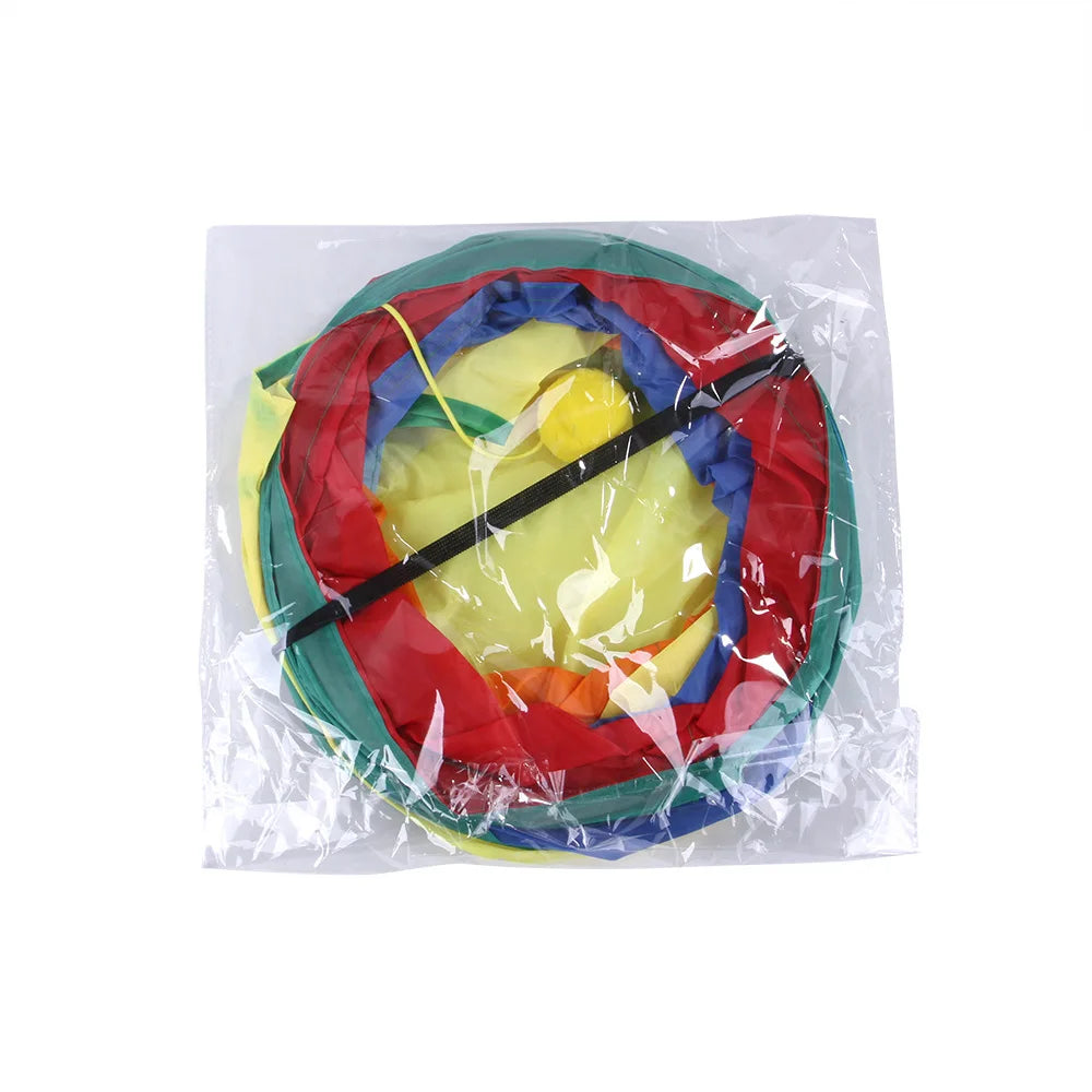 Tunnel de Jeu Arc-en-Ciel pour Chat – Tube Pliable avec Baguette Taquine