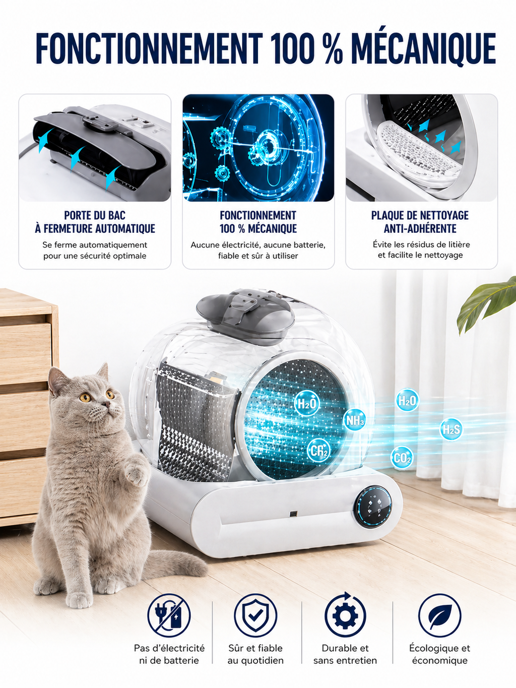 Litière Intelligente pour Chat – Suivi du Poids & Santé en Temps Réel