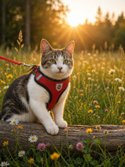 🐾 Harnais pour Chat avec Laisse – Sécurité et Confort pour les Balades