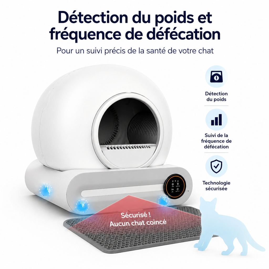 Litière Intelligente pour Chat – Suivi du Poids & Santé en Temps Réel